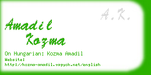 amadil kozma business card